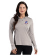 New England Patriots Historic Cutter & Buck Forge Recycled Four-Way Stretch Womens Quarter Zip Pullover Polished Heather Front