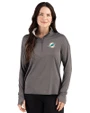Miami Dolphins Cutter & Buck Forge Recycled Four-Way Stretch Womens Quarter Zip Pullover Dark Black Heather Front