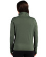 Green Bay Packers NFL Helmet Cutter & Buck Forge Recycled Four-Way Stretch Womens Quarter Zip Pullover Dark Hunter Heather Back
