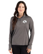 Los Angeles Rams Monochromatic Cutter & Buck Forge Recycled Four-Way Stretch Womens Quarter Zip Pullover Dark Black Heather Front