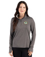 Green Bay Packers Cutter & Buck Forge Recycled Four-Way Stretch Womens Quarter Zip Pullover Dark Black Heather Front