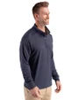 Houston Texans - Cutter & Buck Forge Recycled Four-Way Stretch Mens Quarter Zip Pullover Dark Navy Blue Heather Side