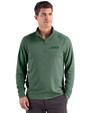 New York Jets Cutter & Buck Forge Recycled Four-Way Stretch Mens Quarter Zip Pullover Dark Hunter Heather Front