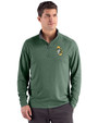 Green Bay Packers Historic Cutter & Buck Forge Recycled Four-Way Stretch Mens Quarter Zip Pullover Dark Hunter Heather Front