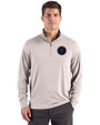 NY Mets City Connect Cutter & Buck Forge Recycled Four-Way Stretch Mens Quarter Zip Pullover Polished Heather Front