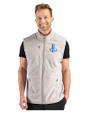 Detroit Lions Historic Cutter & Buck Hunts Point Recycled Fleece Mens Hybrid Full Zip Vest Polished Medium Gray Front