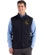 Pittsburgh Steelers Historic Cutter & Buck Hunts Point Recycled Fleece Mens Hybrid Full Zip Vest Black Front