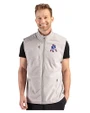 New England Patriots Historic Cutter & Buck Hunts Point Recycled Fleece Mens Hybrid Full Zip Vest Polished Medium Gray Front