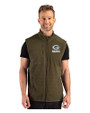 Green Bay Packers Mono Cutter & Buck Hunts Point Recycled Fleece Mens Hybrid Full Zip Vest Poplar Front