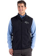 Denver Broncos Mono Cutter & Buck Hunts Point Recycled Fleece Mens Hybrid Full Zip Vest Black Front