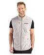 New Orleans Saints Mono Cutter & Buck Hunts Point Recycled Fleece Mens Hybrid Full Zip Vest Polished Medium Gray Front