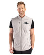 Baltimore Ravens Mono Cutter & Buck Hunts Point Recycled Fleece Mens Hybrid Full Zip Vest Polished Medium Gray Front
