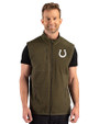 Indianapolis Colts Monochromatic Cutter & Buck Hunts Point Recycled Fleece Mens Hybrid Full Zip Vest Poplar Front