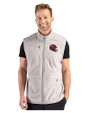 Kansas City Chiefs NFL Helmet Cutter & Buck Hunts Point Recycled Fleece Mens Hybrid Full Zip Vest Polished Medium Gray Front