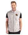 San Francisco 49ers NFL Helmet Cutter & Buck Hunts Point Recycled Fleece Mens Hybrid Full Zip Vest Polished Medium Gray Front