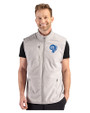 Los Angeles Rams Historic Cutter & Buck Hunts Point Recycled Fleece Mens Hybrid Full Zip Vest Polished Medium Gray Front