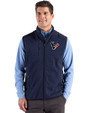 Houston Texans - Cutter & Buck Hunts Point Recycled Fleece Mens Hybrid Full Zip Vest Navy Blue Front
