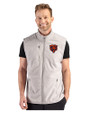 Chicago Bears Historic Cutter & Buck Hunts Point Recycled Fleece Mens Hybrid Full Zip Vest Polished Medium Gray Front