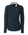 Illinois Fighting Illini Cutter & Buck Womens Long Sleeve Evie Half Zip Liberty Navy Mannequin