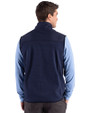Chicago Bears Mono Cutter & Buck Hunts Point Recycled Fleece Mens Hybrid Full Zip Vest Navy Blue Back