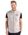 Chicago Bears - Cutter & Buck Hunts Point Recycled Fleece Mens Hybrid Full Zip Vest Polished Medium Gray Front