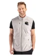Baltimore Ravens NFL Helmet Cutter & Buck Hunts Point Recycled Fleece Mens Hybrid Full Zip Vest Polished Medium Gray Front