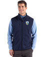 Los Angeles Chargers Historic Cutter & Buck Hunts Point Recycled Fleece Mens Hybrid Full Zip Vest Navy Blue Front