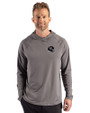 Houston Texans NFL Helmet Cutter & Buck Prospect Recycled Featherlight Stretch Mens Big & Tall Hooded Pullover Elemental Grey Front
