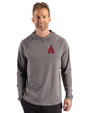 Los Angeles Angels City Connect Cutter & Buck Prospect Recycled Featherlight Stretch Mens Big & Tall Hooded Pullover Elemental Grey Front