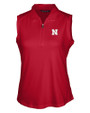 Nebraska Cornhuskers Cutter & Buck Forge Stretch Womens Sleeveless Polo Cardinal Red Mannequin