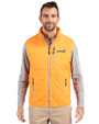 Houston Astros City Connect- Cutter & Buck Rainier Recycled Insulated Puffer Mens Full Zip Vest Satsuma Front