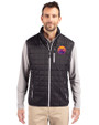 Colorado Rockies City Connect- Cutter & Buck Rainier Recycled Insulated Puffer Mens Full Zip Vest Black Front