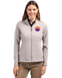 Colorado Rockies City Connect- Cutter & Buck Adapt Recycled Soft Knit Stretch Womens Heathered Full Zip Jacket Polished Heather Front