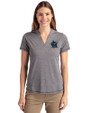 Miami Marlins City Connect- Cutter & Buck Forge Recycled Four-Way Stretch Heathered Womens Blade Top Charcoal Heather Front
