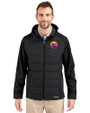 Colorado Rockies City Connect- Cutter & Buck Evoke Epic Versatility Recycled Hybrid Softshell Mens Full Zip Hooded Jacket Black Front