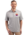 Colorado Rockies City Connect- Cutter & Buck Forge Recycled Double Stripe Four-Way Stretch Mens Big & Tall Polo Polished/White Front