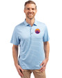 Colorado Rockies City Connect- Cutter & Buck Forge Recycled Heather Stripe Four-Way Stretch Mens Polo Atlas Heather Front