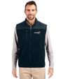 Houston Astros City Connect- Cutter & Buck Cascade Epic Comfort Recycled Sherpa Fleece Mens Big & Tall Full Zip Vest Navy Blue Front
