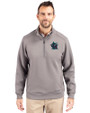 Miami Marlins City Connect- Cutter & Buck Roam Recycled Buttery-Soft Knit Mens Quarter Zip Jacket Elemental Grey Front