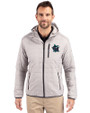 Miami Marlins City Connect- Cutter & Buck Rainier Recycled Insulated Puffer Mens Full Zip Hooded Jacket Jacket Polished Medium Gray Front
