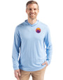 Colorado Rockies City Connect- Cutter & Buck Coastline Recycled Double Peached Mens Hooded Pullover Atlas Light Blue Front