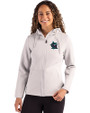 Miami Marlins City Connect- Cutter & Buck Roam Recycled Buttery-Soft Knit Womens Full Zip Hooded Jacket Solitare Front
