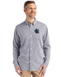 Miami Marlins City Connect- Cutter & Buck Skyline Recycled Gingham Mens Long Sleeve Button Down  Dress Shirt Black/White Front
