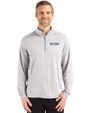 Boston Red Sox City Connect- Cutter & Buck Coastline Recycled Double Peached Mens Quarter Zip Pullover CONCRETE Front