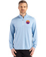 Colorado Rockies City Connect- Cutter & Buck Coastline Recycled Double Peached Mens Quarter Zip Pullover Atlas Light Blue Front
