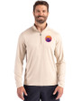 Colorado Rockies City Connect- Cutter & Buck Coastline Recycled Double Peached Mens Quarter Zip Pullover Wheat Front