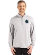 Miami Marlins City Connect- Cutter & Buck Coastline Recycled Double Peached Mens Quarter Zip Pullover CONCRETE Front