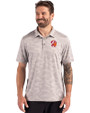 Tampa Bay Buccaneers Historic Cutter & Buck Coastline Recycled Double Peached Camo Print Mens Polo CONCRETE Front