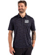 New York Giants Historic Cutter & Buck Coastline Recycled Double Peached Camo Print Mens Polo Navy Blue Front