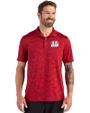 Cincinnati Bengals Americana Cutter & Buck Coastline Recycled Double Peached Camo Print Mens Polo Cardinal Red Front